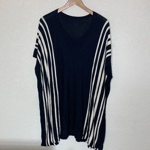 Black and cream poncho